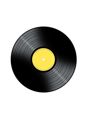 Music Record Vinyl Record with a color center on a whit ... 