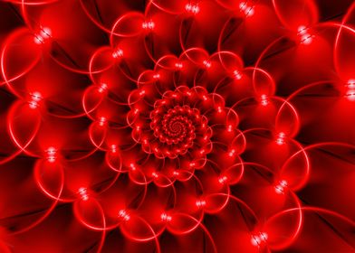 Glossy Red Spiral Fractal