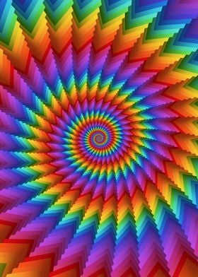 Psychedelic Rainbow Spiral 