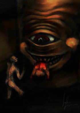 Inspired by Francisco Goya's Saturn Devouring His Son,  ... 