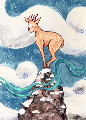 Winter Goat. (watercolor)