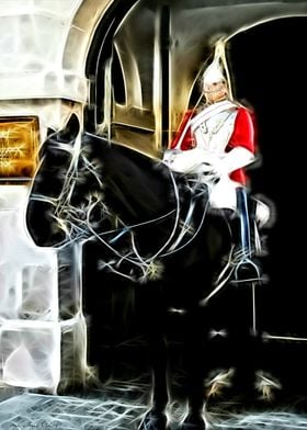 Digital illustration of the Queen's Horse Guard on Duty ... 