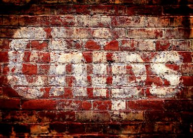 Chips Brick Wall Red brick wall with the writing Chips ... 