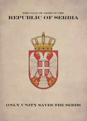 The Coat of Arms of the Republic of Serbia.