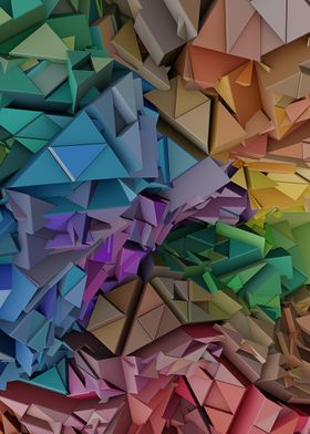 Colorful Abstract Rainbow Low Poly 3d Blocks 