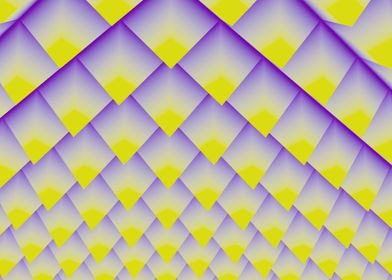 Abstract yellow and purple 3d pyramids.