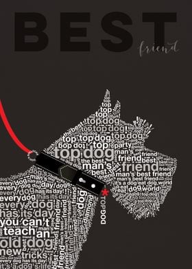 Typographic Scottish Terrier in the 'Wild about Words'  ... 