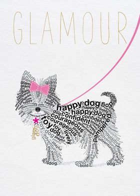 Typographic Yorkshire Terrier in the 'Wild about Words' ... 