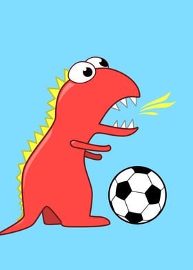 Fun illustration of a cartoon dinosaur (Tyrannosaurus R ... 