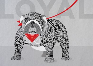  Typographic English Bulldog in the 'Wild about Words'  ... 