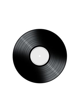 Music Record Vinyl Record with a color center on a whit ... 