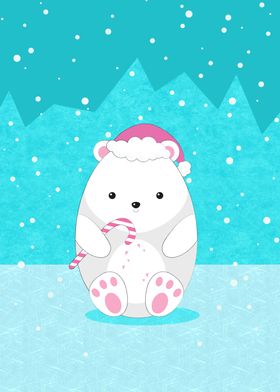 Cute Christmas polar bear