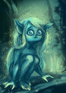 Blue forest fairy. Personal concept art.