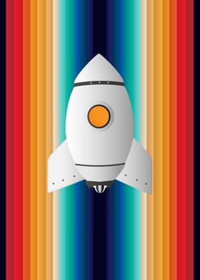 Big Rocket colorful poster