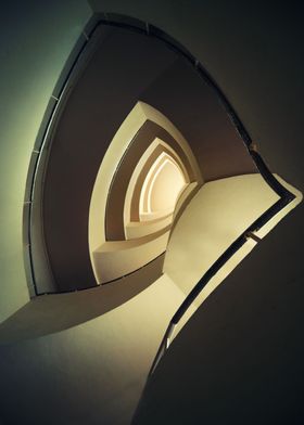 Modern staircase in brown tones
