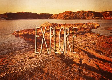 Explore Seaside Rocks Sunset Vintage Bay Adventure - A  ... 