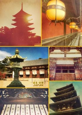 Traditional Japanese Architecture Nara Kyoto Collage -  ... 
