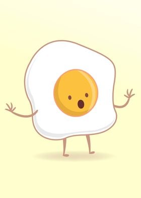 Digital illustration or drawing of a fried egg