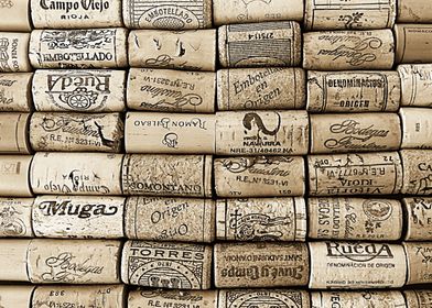 Wonderful collection of Spanish wine corks. Spain is th ... 