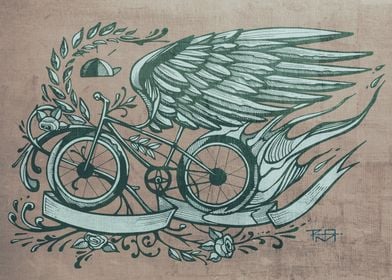 Hand drawn illustration or drawing of a retro bicycle w ... 