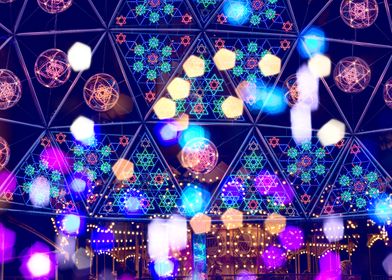 Colorful Psychedelic Lights Shapes Amusement Park - An  ... 