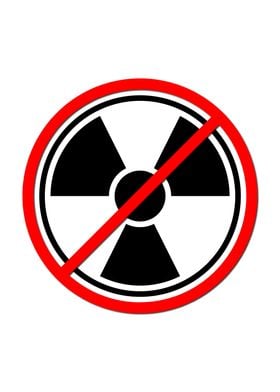 Against Atom White sign, against radiation on white bac ... 