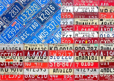 American Flag License Plate Art by Design Turnpike.