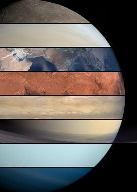 solar system collage