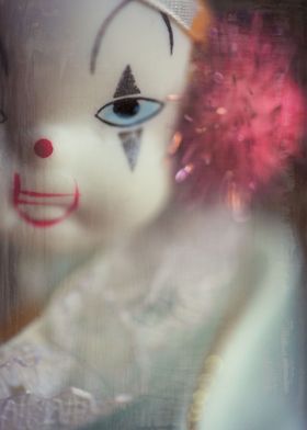 Portrait of a clown statue