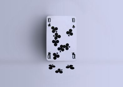 Falling Clubs Playing Card