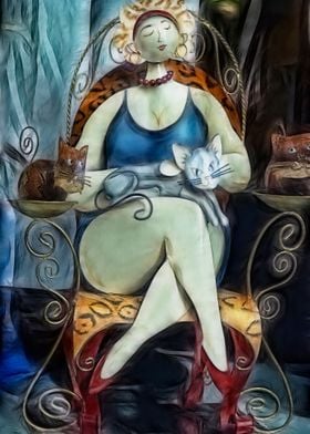 The Lady and the cats