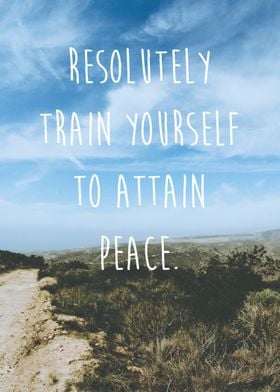 Resolutely train yourself to attain peace. -The Buddha ... 