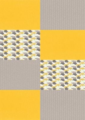 modern yellow and grey square art work 