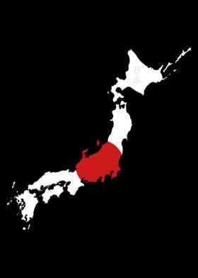 Japan shape with flag