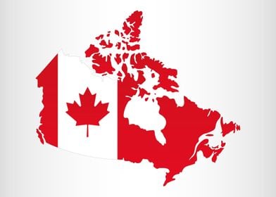 Canada shape with flag