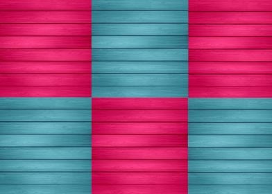 fushia pink and baby blue wooden squares design 