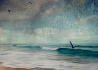 View of Atlantic Ocean surf - textured photograph