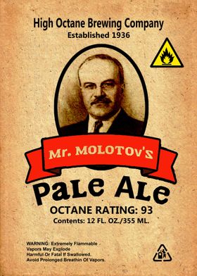 A label from Mr. Molotov's Pale Ale brewed by imaginary ... 