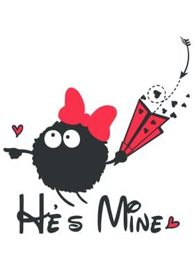 He's mine. cute valentine's day quote illustration line ... 