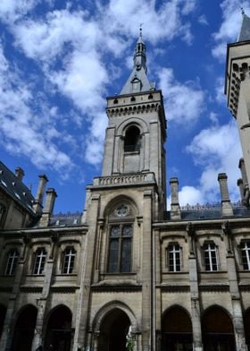 City Hall of Angoulême with a cloudy blue sky. An herit ... 