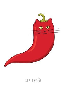 From french: chat (cat) + jalapeno; spicy cat; red hot  ... 