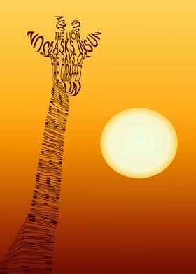 Giraffe and the sun. The l