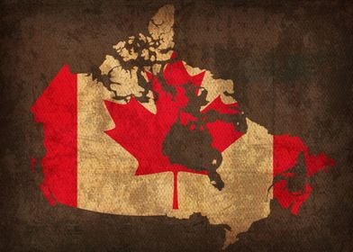 Country Flag Map of Canada
