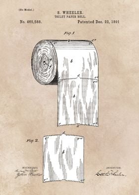 Toilet Paper - patent art - 1891 -  Wheeler