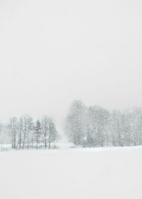 Snow storm on the road 