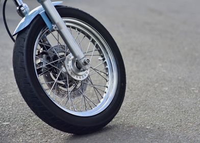 front tyre of a classic motorcycle