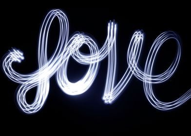 Photograph of the word Light drawn with a light long ex ... 