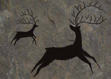 prehistoric deer illustration 