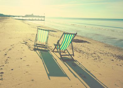 Empty seats  Bournemouth beach Dorset uk  By Chrissie J ... 