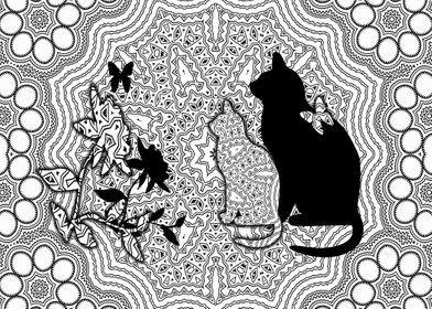 Cats black and white Style